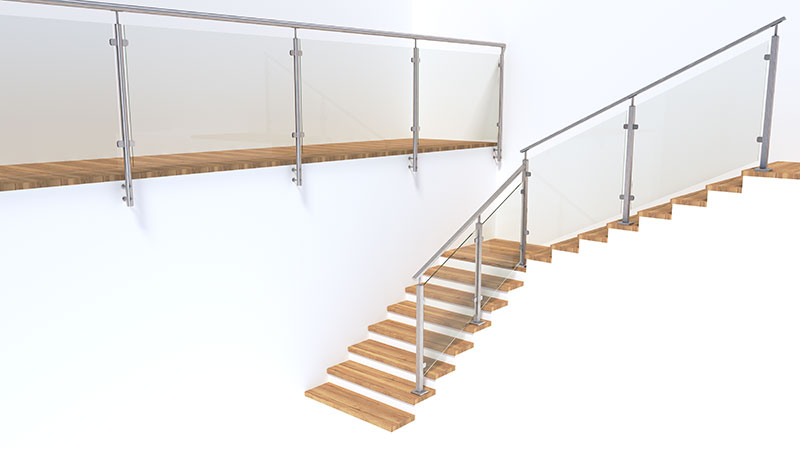 Skleněné zábradlí s madlem